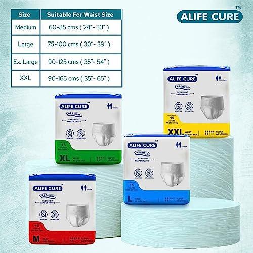 ALIFE CURE ALIFE CURE Unisex Overnight Premium Adult Diapers Pant Style 10 Pcs Non-woven Cottony Soft Fabric with High Absorbency