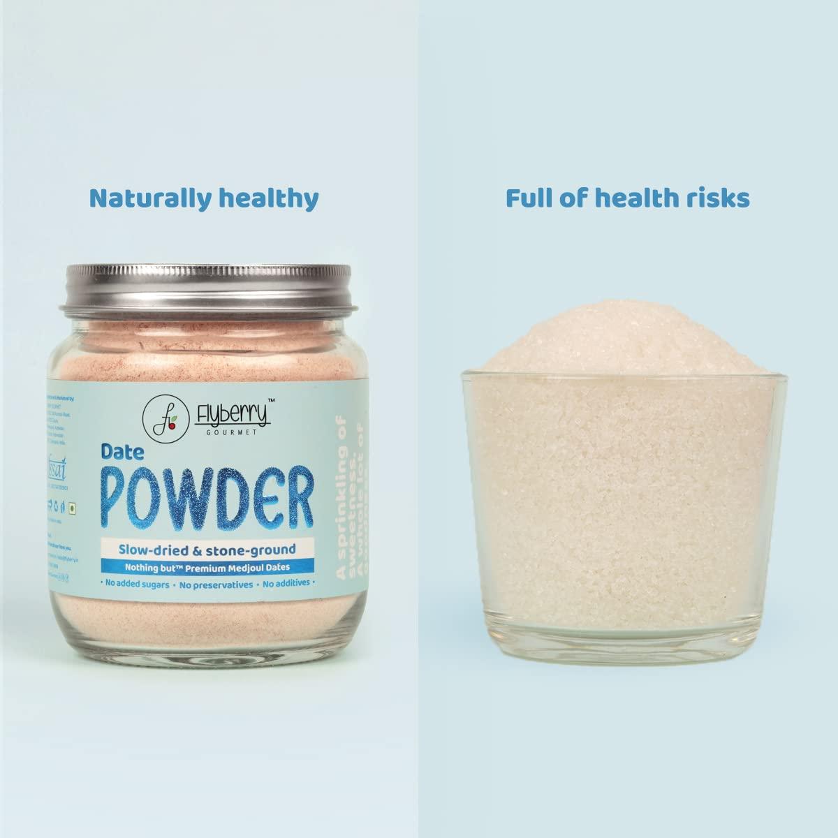 Flyberry Gourmet Flyberry Gourmet Dates Powder - 50g | Dried Dates powder | Finely Ground Kharik Powder | Delicious Alternative to Sugar | Best For Kids & Adults | No added Preservatives | Natural Sugar | No added Sugar