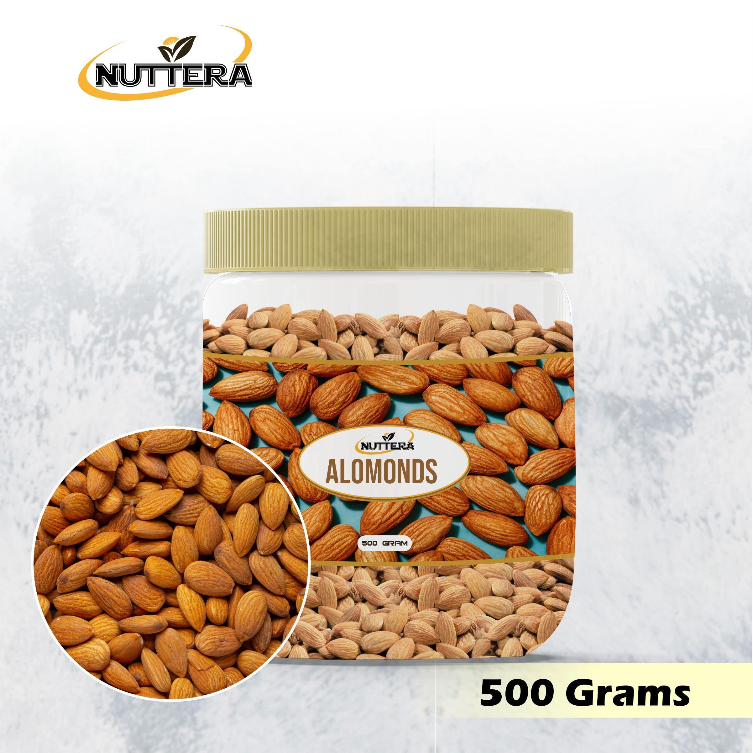 NUTTERA NUTTERA 100% Natural Premium Raw California Almonds 250 Gram | Dried | Nutritious & Delicious | Premium Badam Giri | High in Fiber | Rich in Vitamin E & Manganese | Dry Fruits | Whole Natural Badam