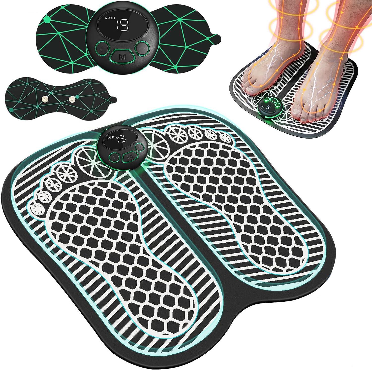 WISKA WISKA Wireless Full Body Butterfly Mini Foot Massager Mat Machine for Pain Relief Neck Electrapy Massager with Electric EMS Leg Massager for Home Microcurrent Cervical Spine Massager (Foot + Body)