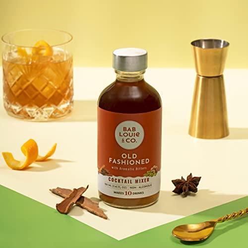 Bab Louie & Co. Bab Louie & Co. Cocktail Mix, Old Fashioned, Berry Mojito & Tropical Margarita, 100% Natural, Cocktail and Mocktail Syrup, Makes 7-10 Drinks (Pack of 3)