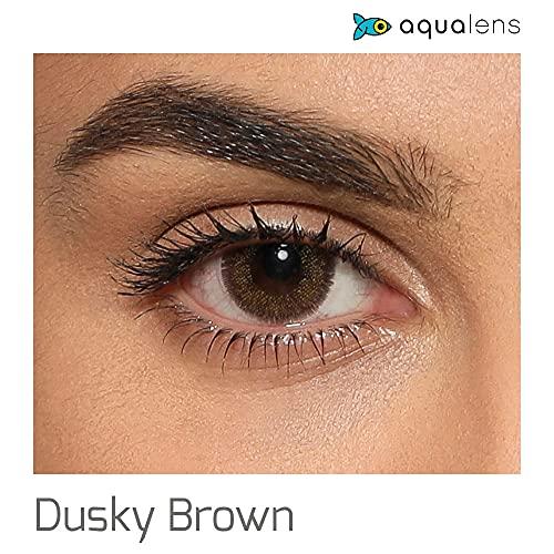 AQUALENS CONTACT LENSES AQUALENS CONTACT LENSES Aquacolor Daily Disposable Soft Colored Contact Lenses Zero Power with UV Protection - Dusky Brown - (10 Lens/Box) - Plano