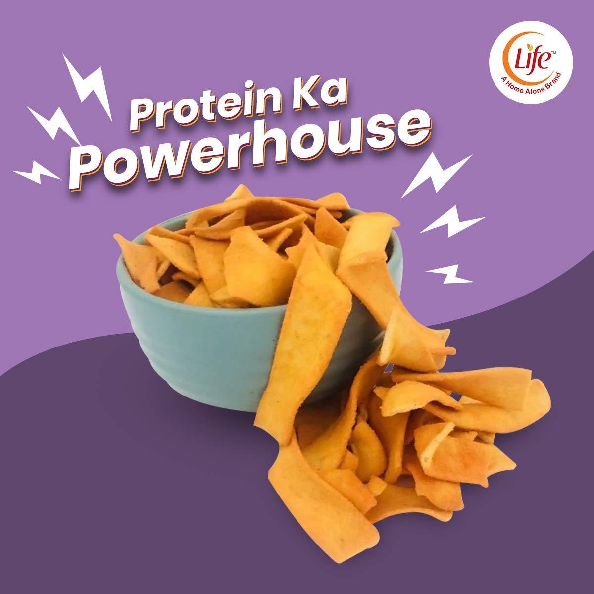 Life Life SOYA Chips Garlic Gobbles 100g Each Healthy Snacks and Namkeen Pack of 6