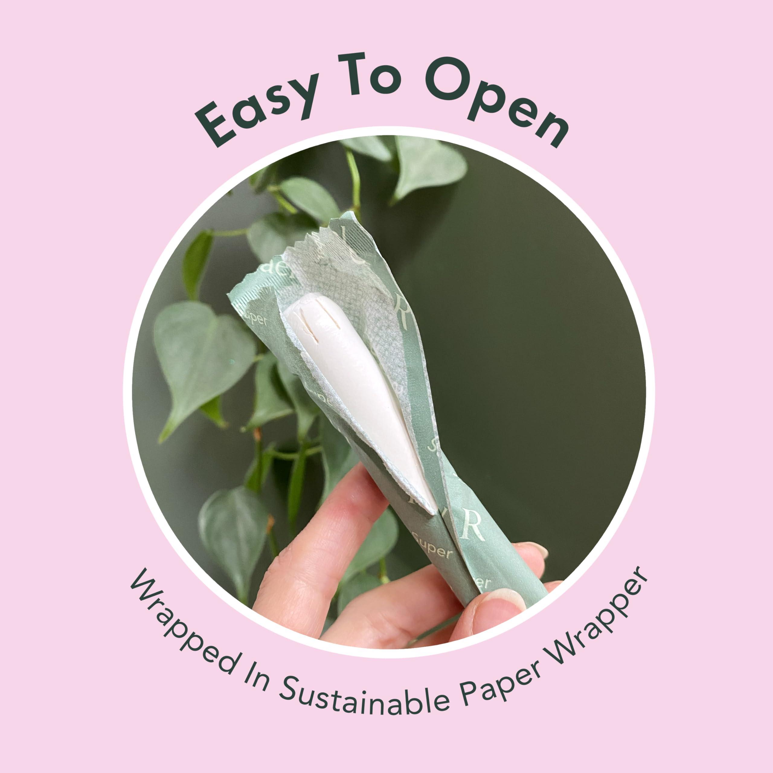 Rael Rael Organic Cotton Compact Tampons - Regular & Super Size, Plant Based Applicator, Chlorine Free, Compact Applicator with Leak Locker Technology (36 Count)