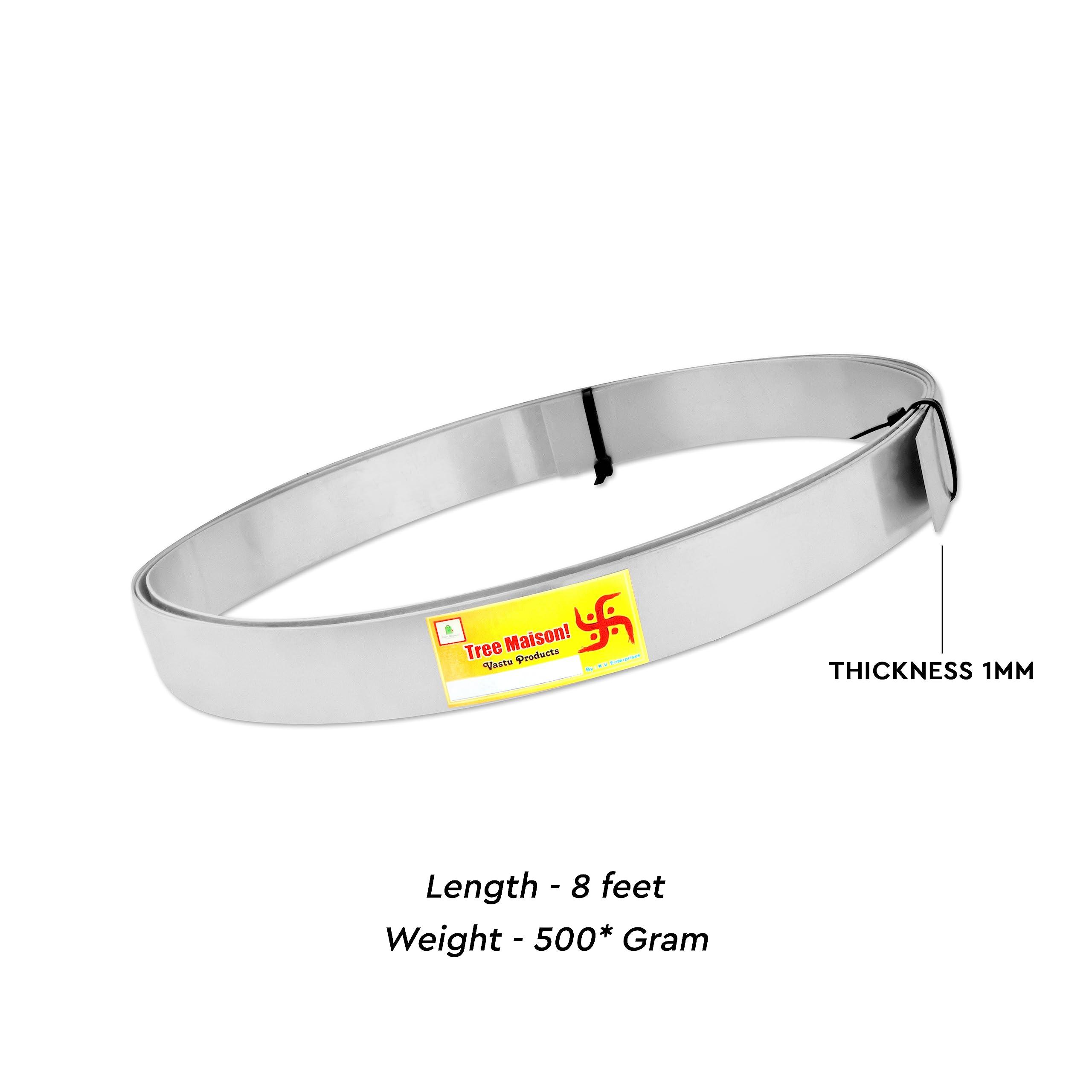 TREE MAISON CORONATING HOMES TREEMAISON Big Aluminium Strip | 1 INCH | Pack of 1 | Vastu Aluminium Strip for Toilet | Vastu Strip Remedy | Width-1mm, Thikness-1mm, Length-8 Feet Approx