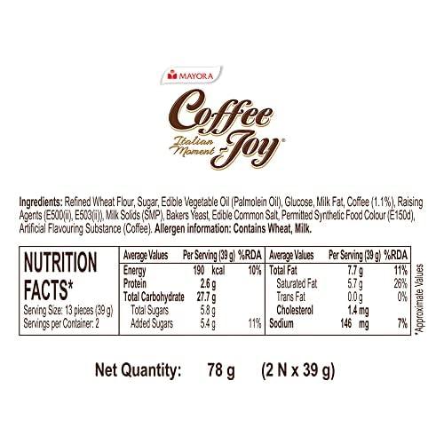 MAYORA COFFEEJOY COFFEE JOY - Super Tasty Coffee Thins Biscuit - 78gm |39gm x Pack of 2| |Pack of 4|