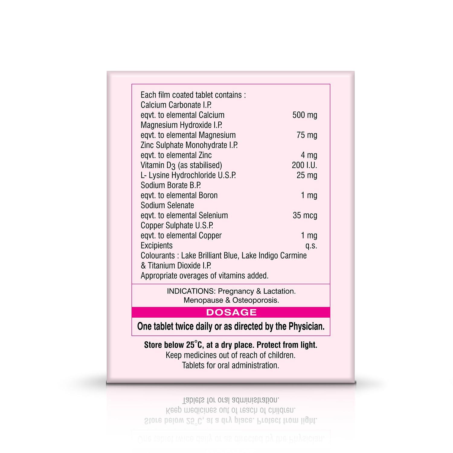 Calcimax 500 Calcimax 500 Tablets With 500Gm Calcium Carbonate, Vitamin D3, And Zinc That Prevents Calcium Deficiency, Useful In Osteoporosis, Osteopenia 30 Tablets