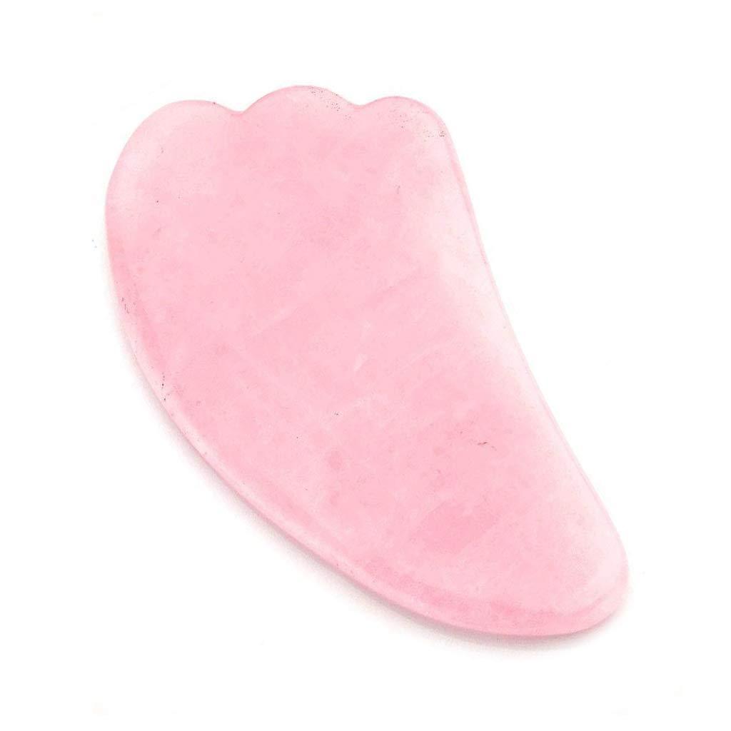 SEI REGINA Sei Regina Rose Quartz Wing Shape Gua Sha Natural Jade Stone Guasha Board for SPA Acupuncture Therapy Trigger Point Treatment, Gua Sha Scraping Massage Tool