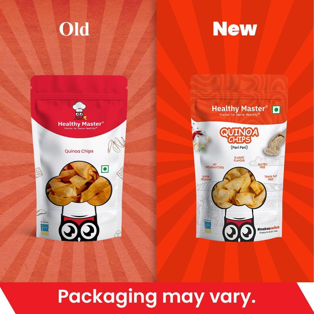 HEALTHY MASTER Vision to serve healthy Healthy Master Baked Quinoa Chips with All Natural Ingredients | High in Fiber | Low in Sodium | Gluten-Free | Vacuum Cooked | Oil-Free (Quinoa Chips, 200g)