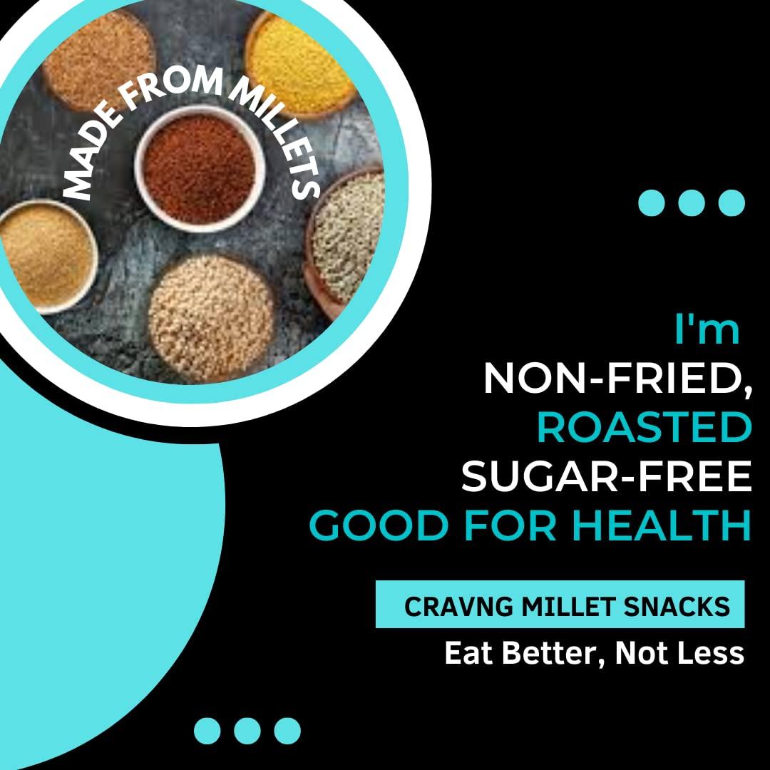 Cravng Cravng Jowar Bajra Pudina Mix | Roasted Diet Millet Namkeen | Family Pack 1 kg | Gluten-Free| Healthy Snack (Mint, Pack of 5)