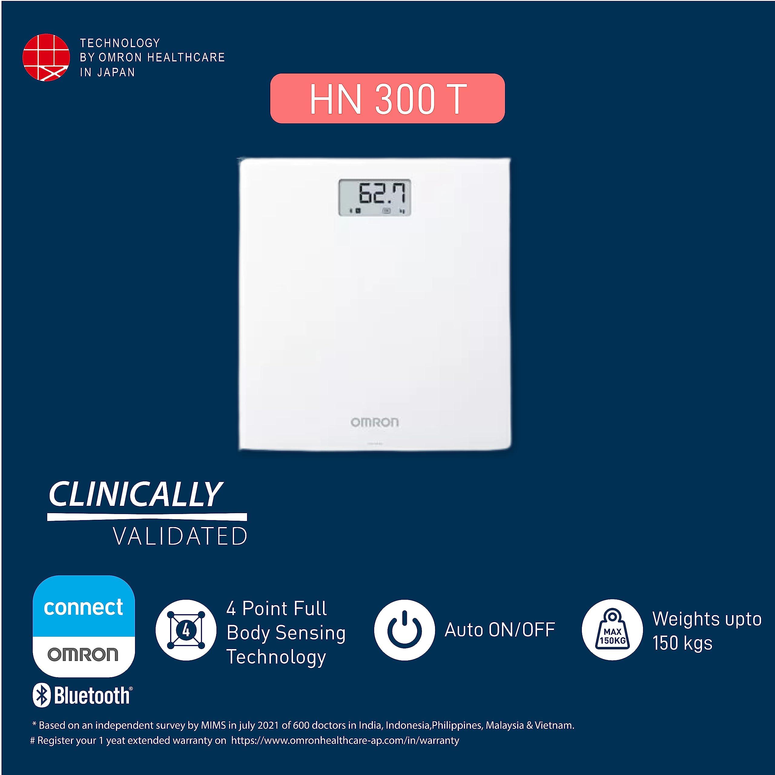 Omron Omron HN 300T Ultra Thin Bluetooth Enabled Automatic Personal Digital Weight Scale