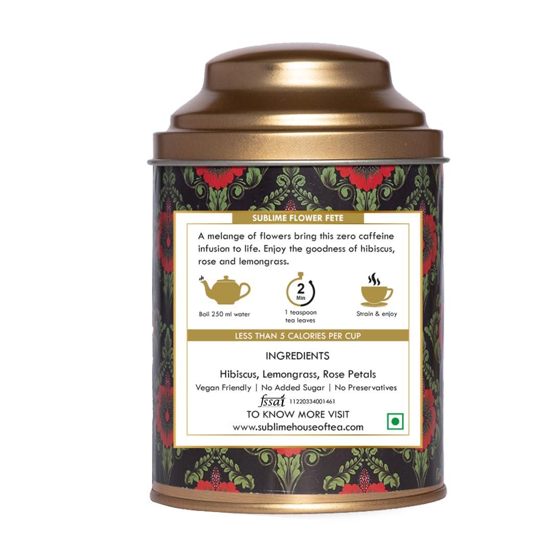 Sublime Inspiring Awe Sublime House of Tea | Flower Fete (50g) | Boosts Immunity and Gut Health, Great For Skin and Hair | Every Tea Lover's Delight