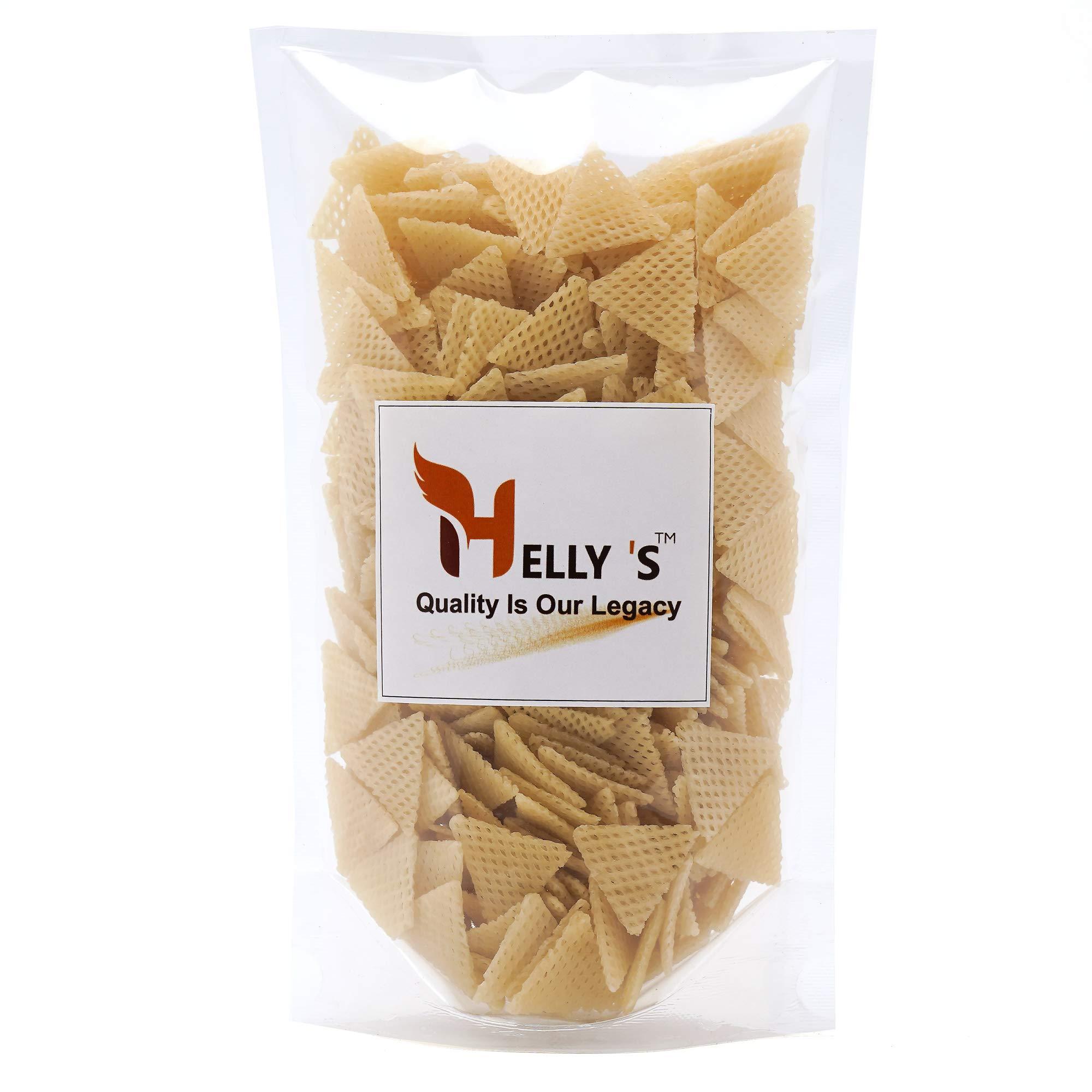 Helly's Helly's 3D Triangle Fryums Ready to Fry Papad | 900G | Microwave, Air Fry Instant Vegan Snacks | Crunchy & Tasty Dry Samosa Chips