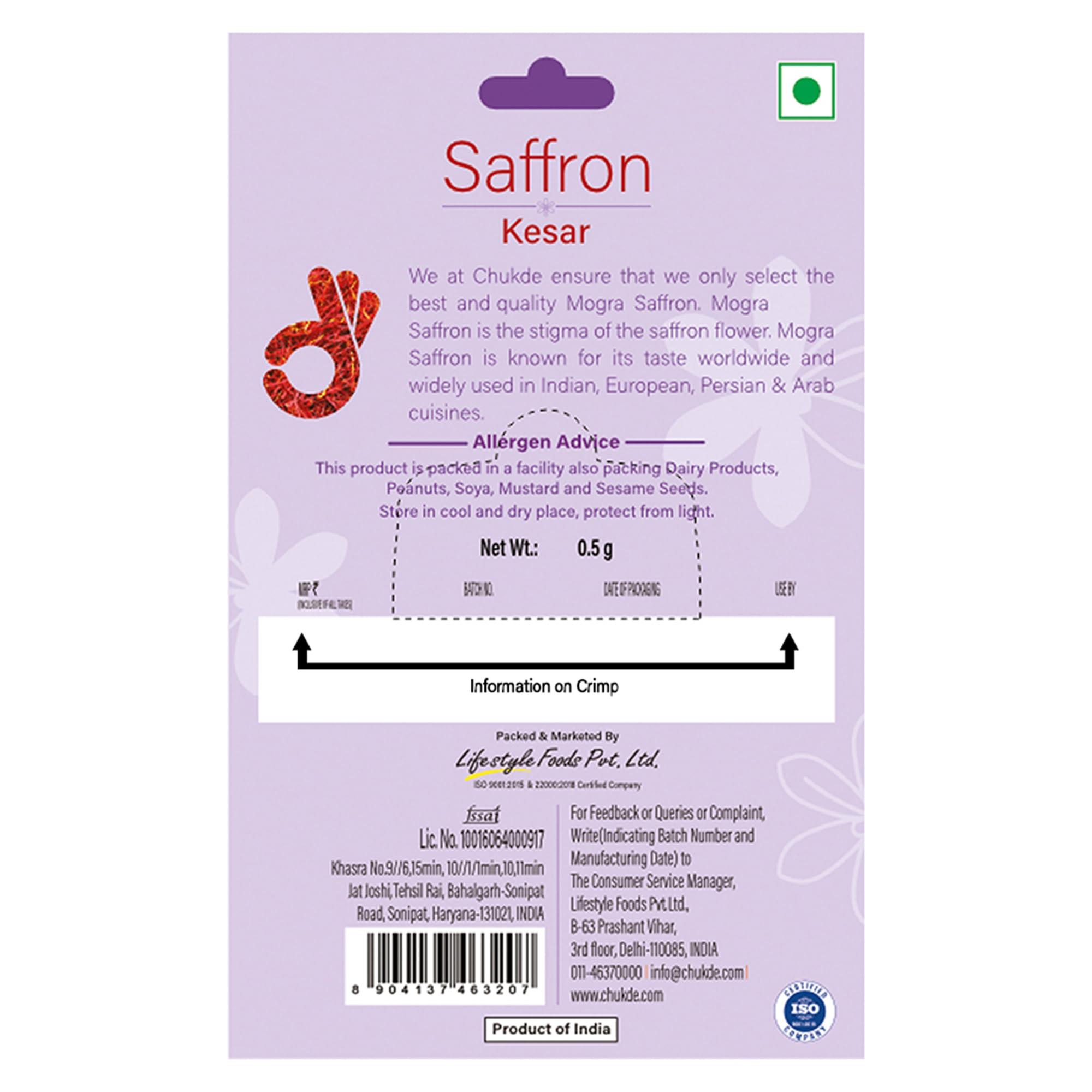 CHUKDE Chukde Kesar, Saffron, 0.5g