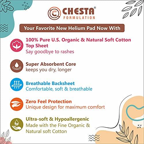 Helium Helium 100% Pure Organic & Naturally Soft Cotton Base Sanitary Pads For Women | Pack Of 25 Pads-XXL,330mm | Ultra-Thin Rash Free Natural Sanitary Napkins,Designed for Normal-Sensitive Skin