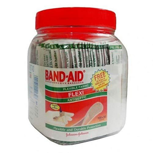 Band-Aid Band-Aid Fabric Jom Band-AID Flexi, 100 Pieces with Free 30 Pieces, (Multicolor) (1Pc)