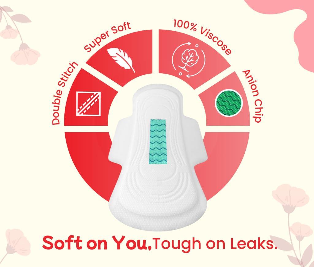 SheWings SHEWings Minor Friendly Sanitary Pads | 12 XXL Ultra Thin Sanitary pads | 100% Cotton Top Sheet | Teen friendly |100% Leakproof | Rash Free | Unscented | Pack of 12 Pads - With Disposable Bags | For all age groups |