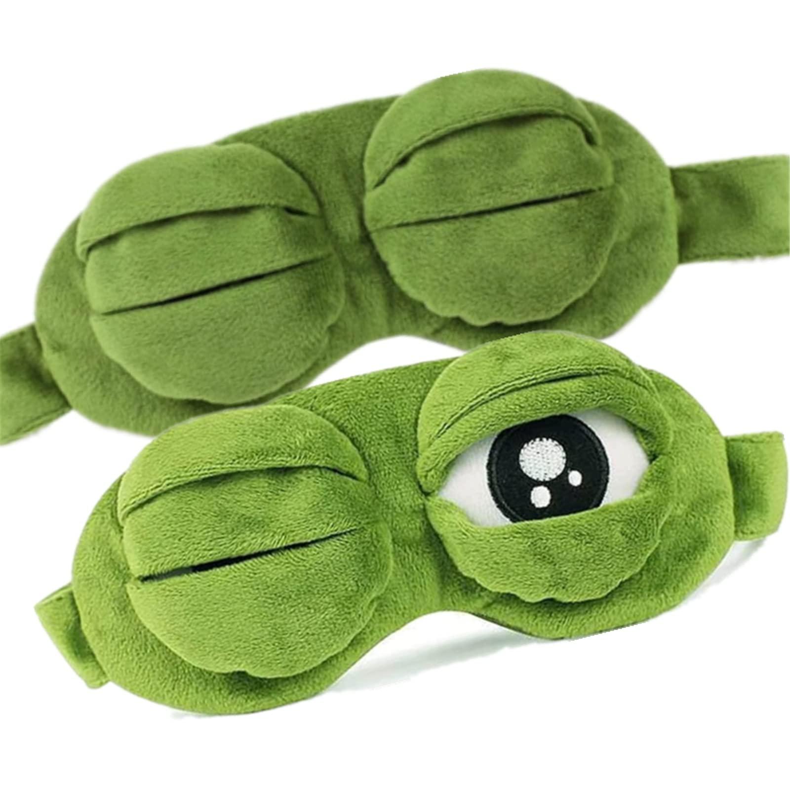bumsufon Sleep Masks for Women,Cute Frog Funny Eye Masks for Adults Kids Funny Blindfold with Eyes Open Sleep Mask Sleep Mask for Sleeping