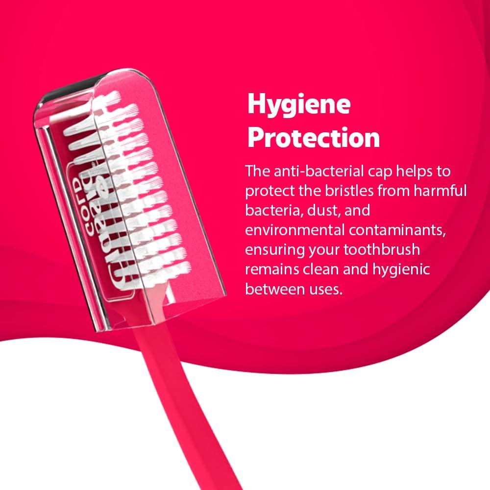 Classic gold Classic Gold Supreme Super Soft Manual Toothbrush For Adults Pack Of 12 With New Anti Bacterial Crystal Clear Cap And Also Premium Dupont Bristles