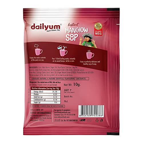 dailyum Dailyum Instant Soup Combo |Manchow Sip-a-Soup Pack Of 6 | Instant Hot & Sour Sip-a-Soup Pack Of 6 | Crispy Fried Noodles 200 Gram | Combo Pack |100% Natural | No MSG