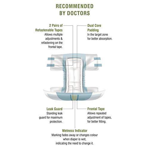 Friends Friends Premium Adult Diapers Tape Style - 30 Count (Extra Large) with odour lock and Anti-Bacterial Absorbent Core- Waist Size 29.53 - 62.99 Inch ; 75 - 160Cm