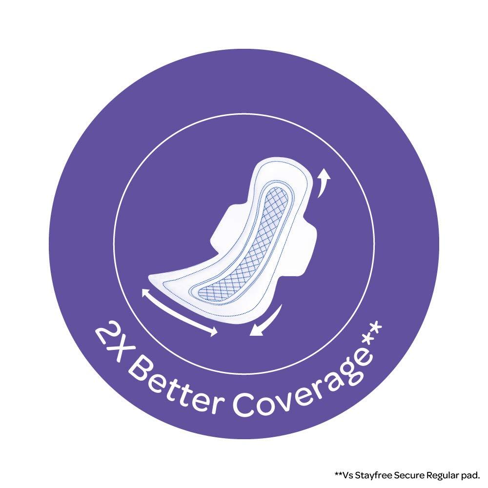 Stayfree Stayfree Secure XL Cottony Sanitary Napkins with Wings, Extra Large (60 Count) & Stayfree All Night XL Dry Max Cover Sanitary Napkins - 42 Pads (Super Saver Pack)