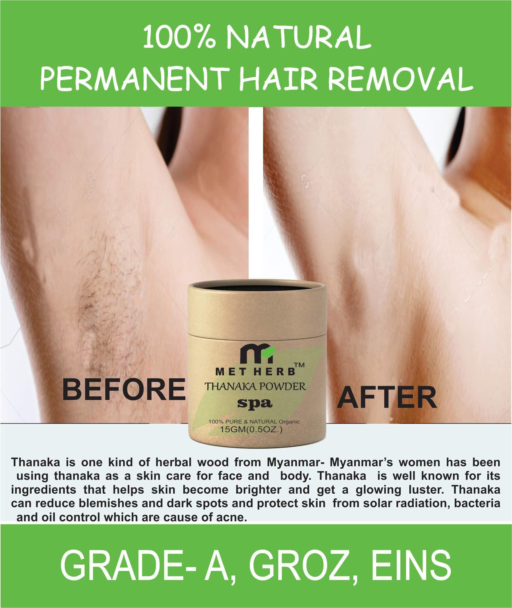 metherb 100% Pure & Natural Thanaka Powder for Permanent hair removal