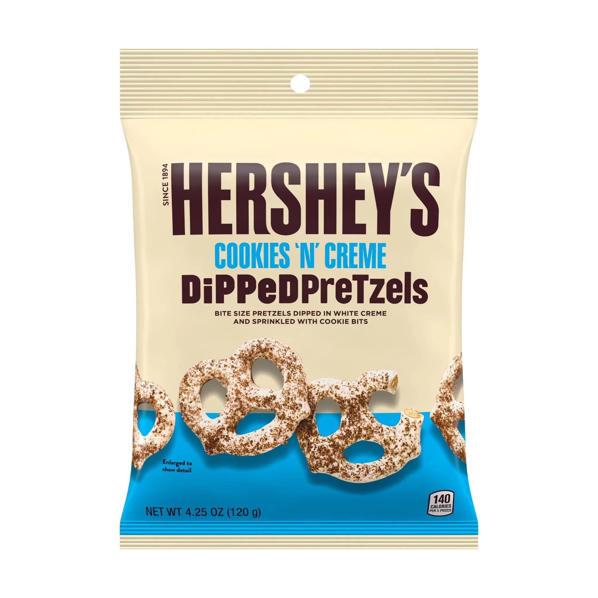 HERSHEY\'S Hershey\'s Cookies n Cream Dipped Pretzels in White Creme and Cookie Bits Packet (120 g)