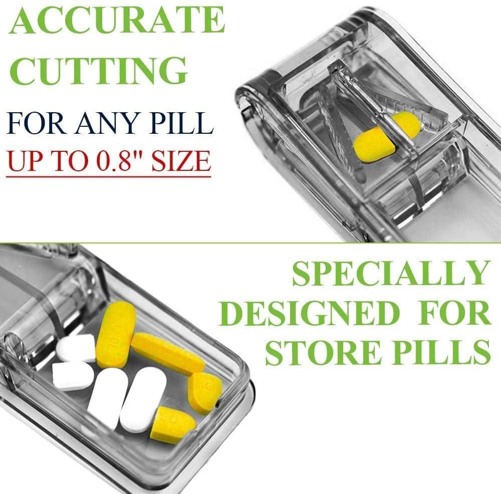 FANSTINOW Pill Splitter. The Best Pill Cutter Ever! Design in The USA. Doubles as a Pill Box. Excellent Pill Splitter with Keychain Pill Holder