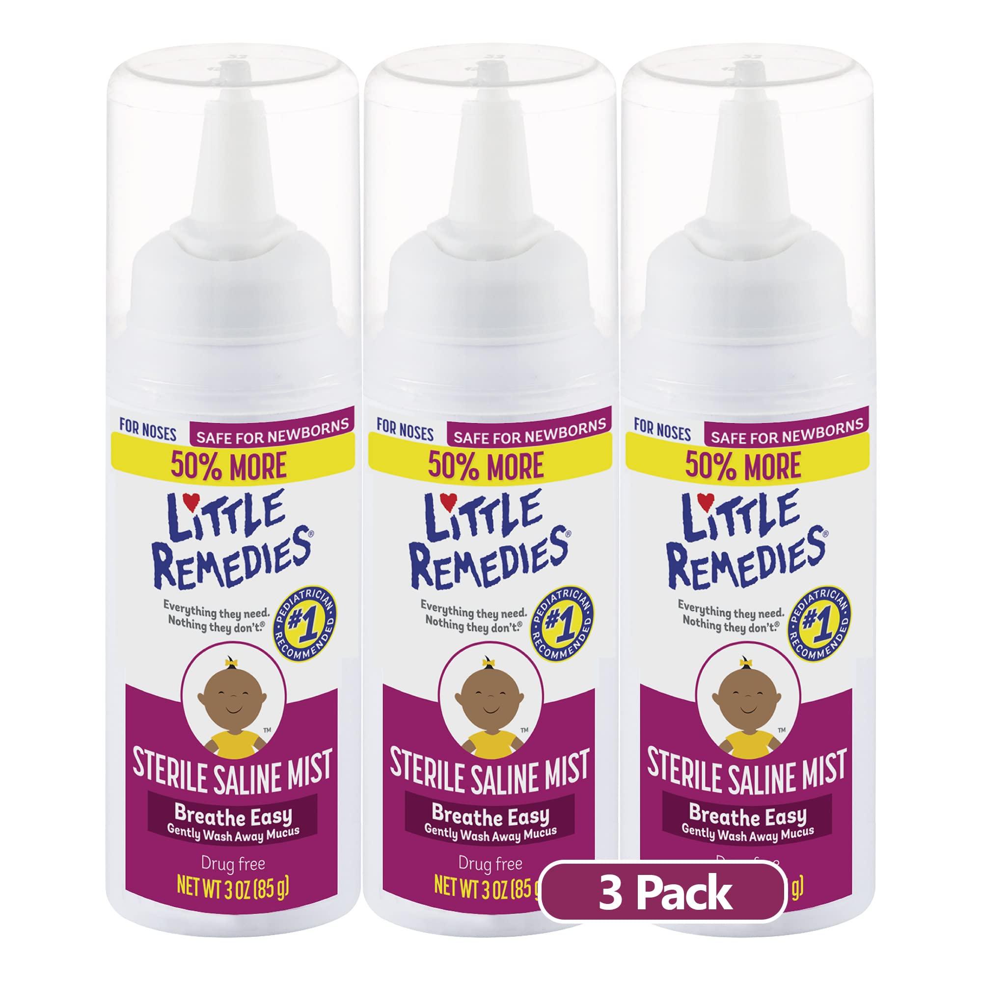 Little Remedies Little Remedies Sterile Saline Nasal Mist | Safe for Newborns | 3 FL OZ | Pack of 3