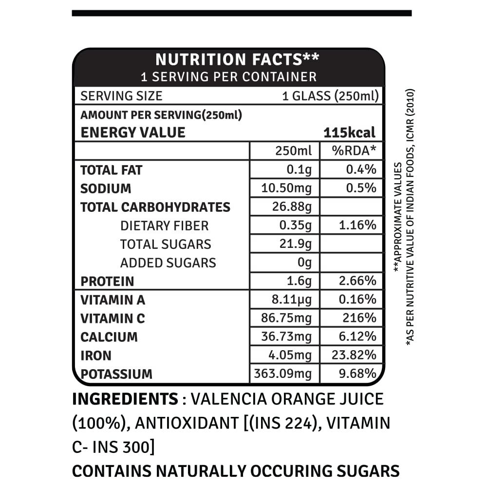 Raw Pressery Raw Pressery Valencia Orange Juice (6 x 250ml) Rich in Vitamin C, Natural Energizer & Immunity Booster, Healthy Juice, No Added Sugar