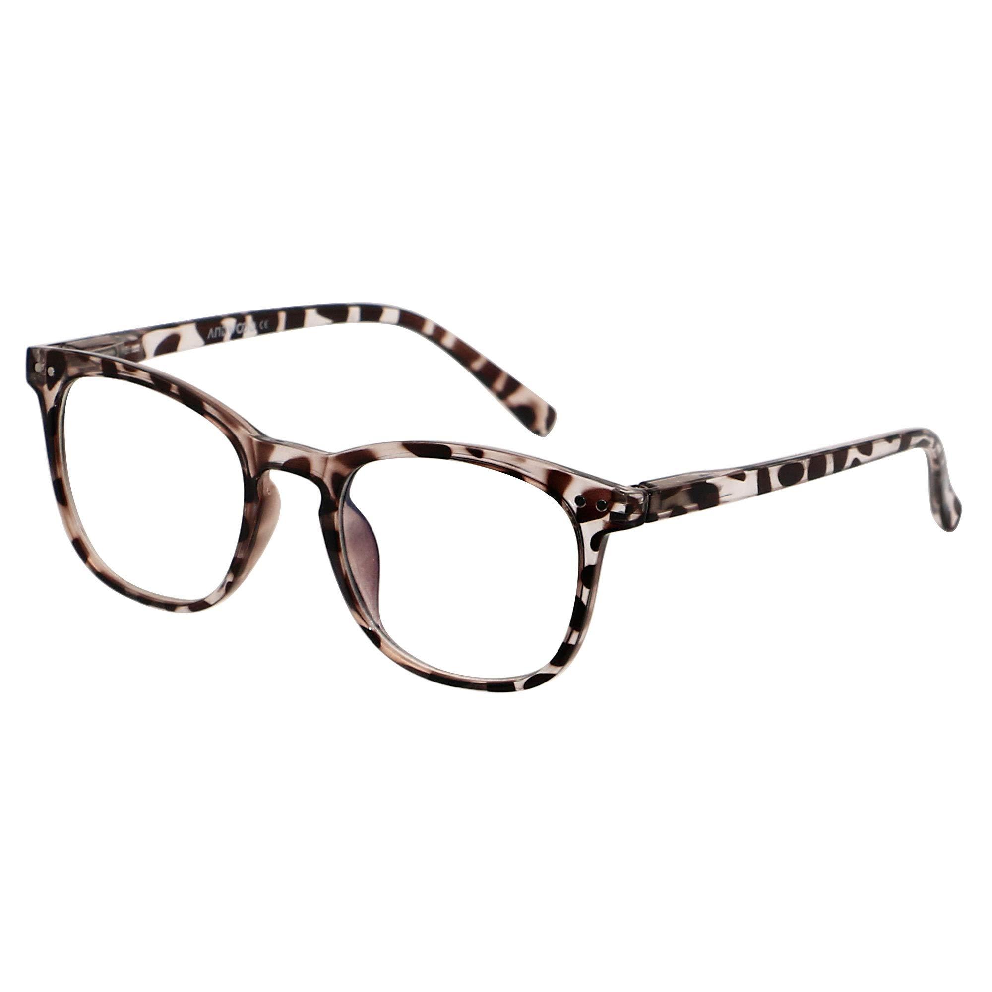ANDWOOD Blue Light Blocking Glasses Women Small Face Clear Frame Bluelight Blocker Teens Leopard ANDWOOD