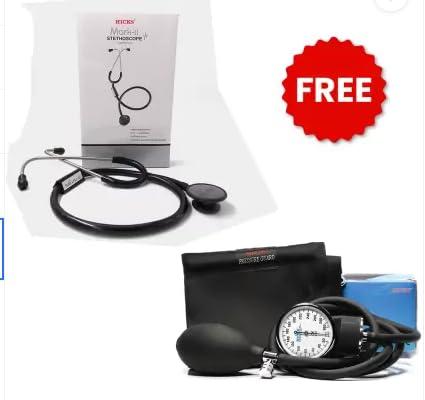 HICKS Hicks Professional Stethoscope with Pressure Gauge - Dual-Function, User-Friendly, Reliable Accuracy, Durable Construction - Ideal for Medical Professionals and Home Use