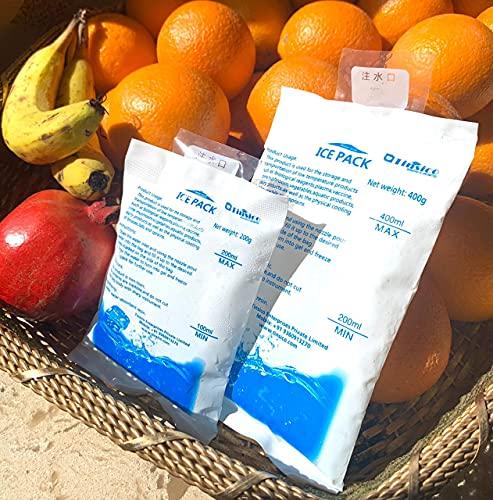 TINSICO TINSICO Ice Bag Water-Injection Ice Pack (Pack of 4, 400 ML) for Pain Relief and Ice Box Reusable Cold Pack for Food Medical Storage and Delivery