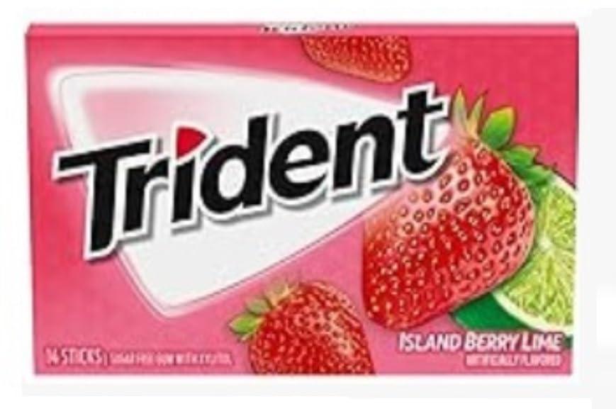 Generic Trident Gum Variety Pack Long Lasting (Original,Watermelon,Spearmint,Peppermint,Cinnamon,Tropical,Bubble Gum,Berry Lime) Classic Chewing Gum Each 26gm Pack Of 8