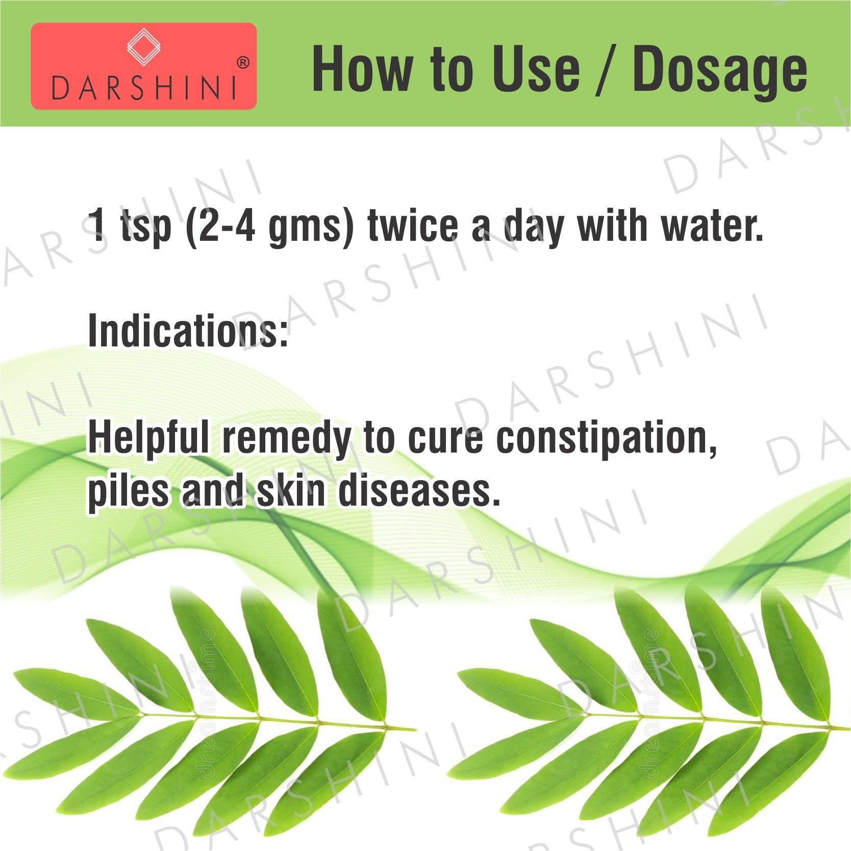 DARSHINI Darshini Senna Leaf/Sanay Patti/Sana Makki/Cassia Angustifolia Powder, 200g