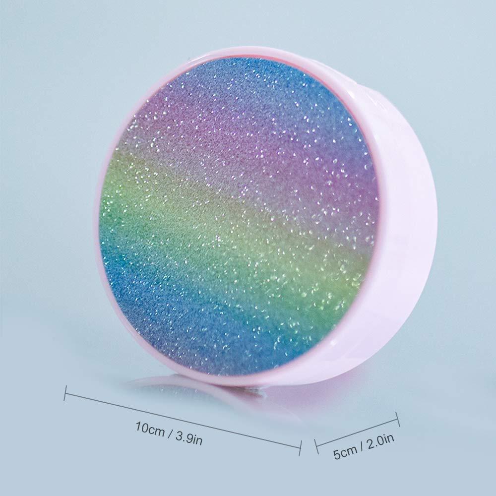 AIXING Rainbow Contact Lens Cases with Mirror Cute Contact Lens Box Round Women Girls Travel Contact Lenses Kit Container Case