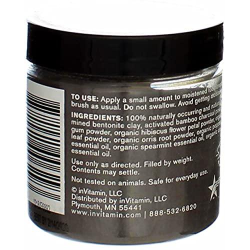 inVitamin Natural Whitening Tooth & Gum Powder with Activated Charcoal (2.75 oz Peppermint)