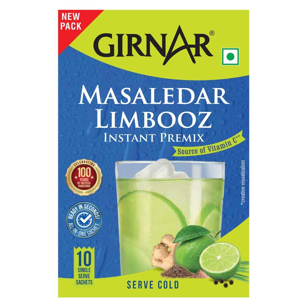 Girnar Girnar Masaledar Limbooz, Lemongrass, Cumin, Ginger, Instant (10 Sachets)