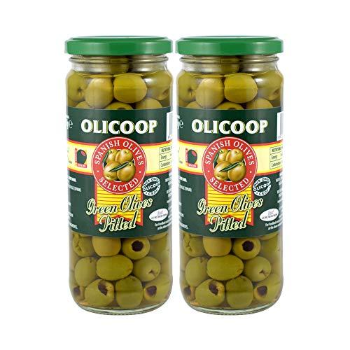 Olicoop Green Pitted Olive, 450g, Pack of 2, Produced in Spain image-1