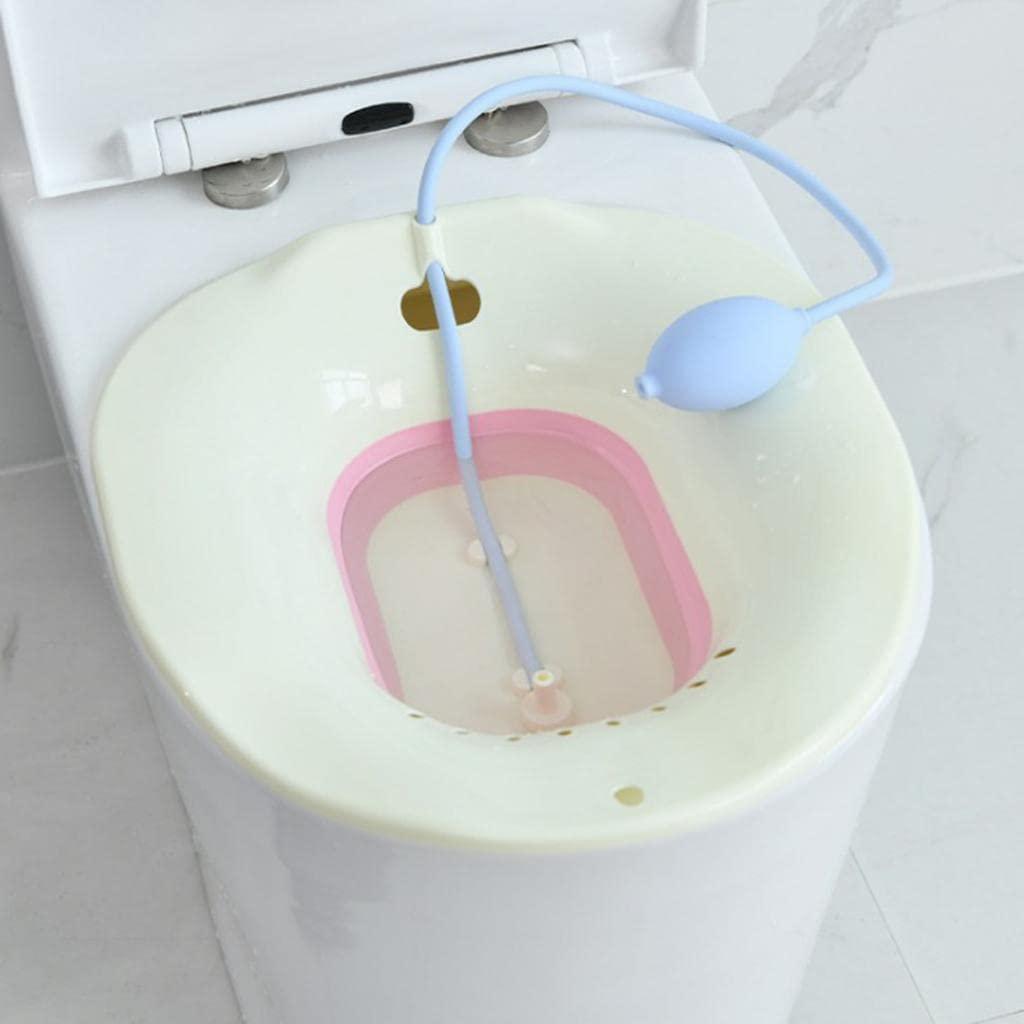 ATORSE ATORSE Foldable Plastic Sitz Bath Tubs Perineal Hemorrhoidal Soak Pain Relief Pink