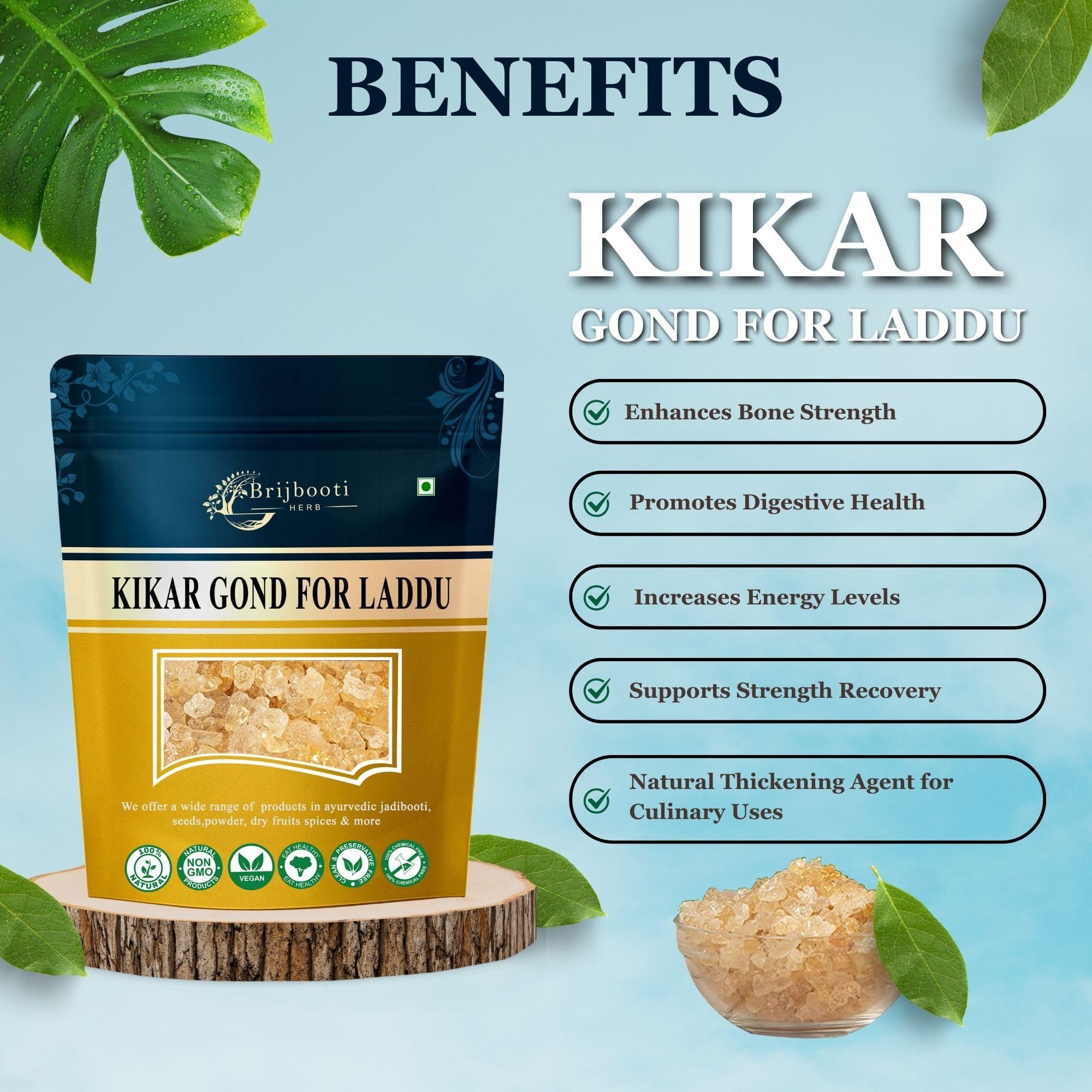 BrijBooti BrijBooti Organic Babool Gond For Ladoo -(250 Gr) Kikar Gond - Gum Arabic - Babul Gond - Premium Export Quality