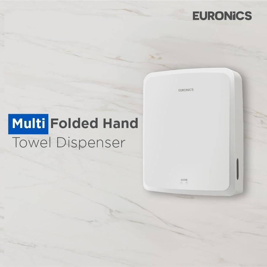 EURONICS Euronics Multi Fold Hand Towel Paper Dispenser for Bathroom | Wall Mounted | Commercial Use | EP23N
