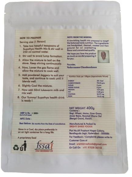 Supathya Supathya Health Mix Sathu Maavu Kanji Podi with Ragi, Multigrain Sattu Powder for Kids & Adults - 400g