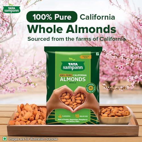 Tata Sampann Tata Sampann Pure California Almonds Whole, 1kg, Real Nuts, High in Fiber, Badam Giri, Rich in Protein, Magnesium, Phosphorus and Dietary Fibre, Nuts & Dry Fruits, Value Pack