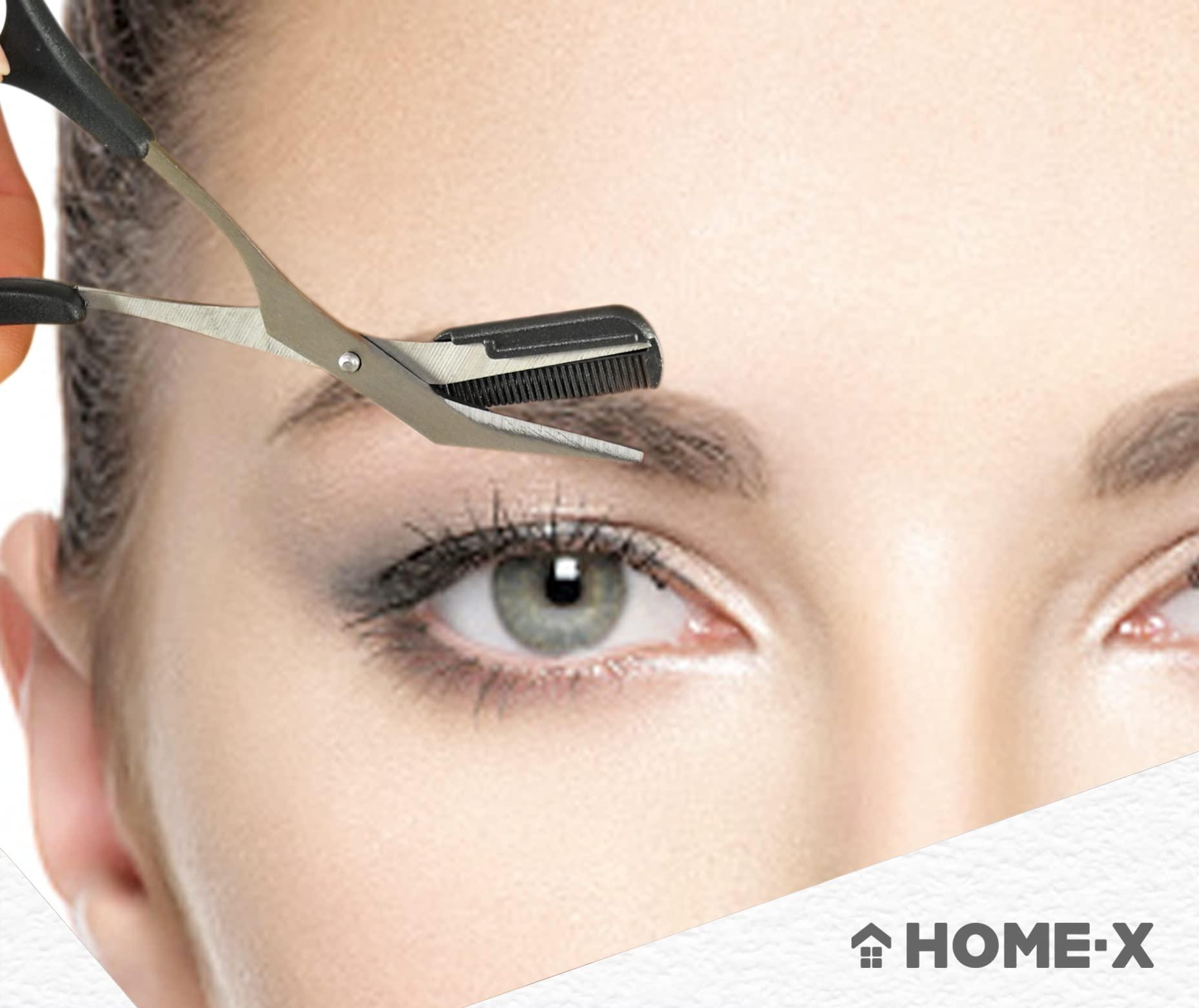 Home-X HOME-X Eyebrow Scissors, Stainless Steel Eyebrow Trimmer, Eyebrow-Shaping Tool, Small Trimming Scissors for Grooming