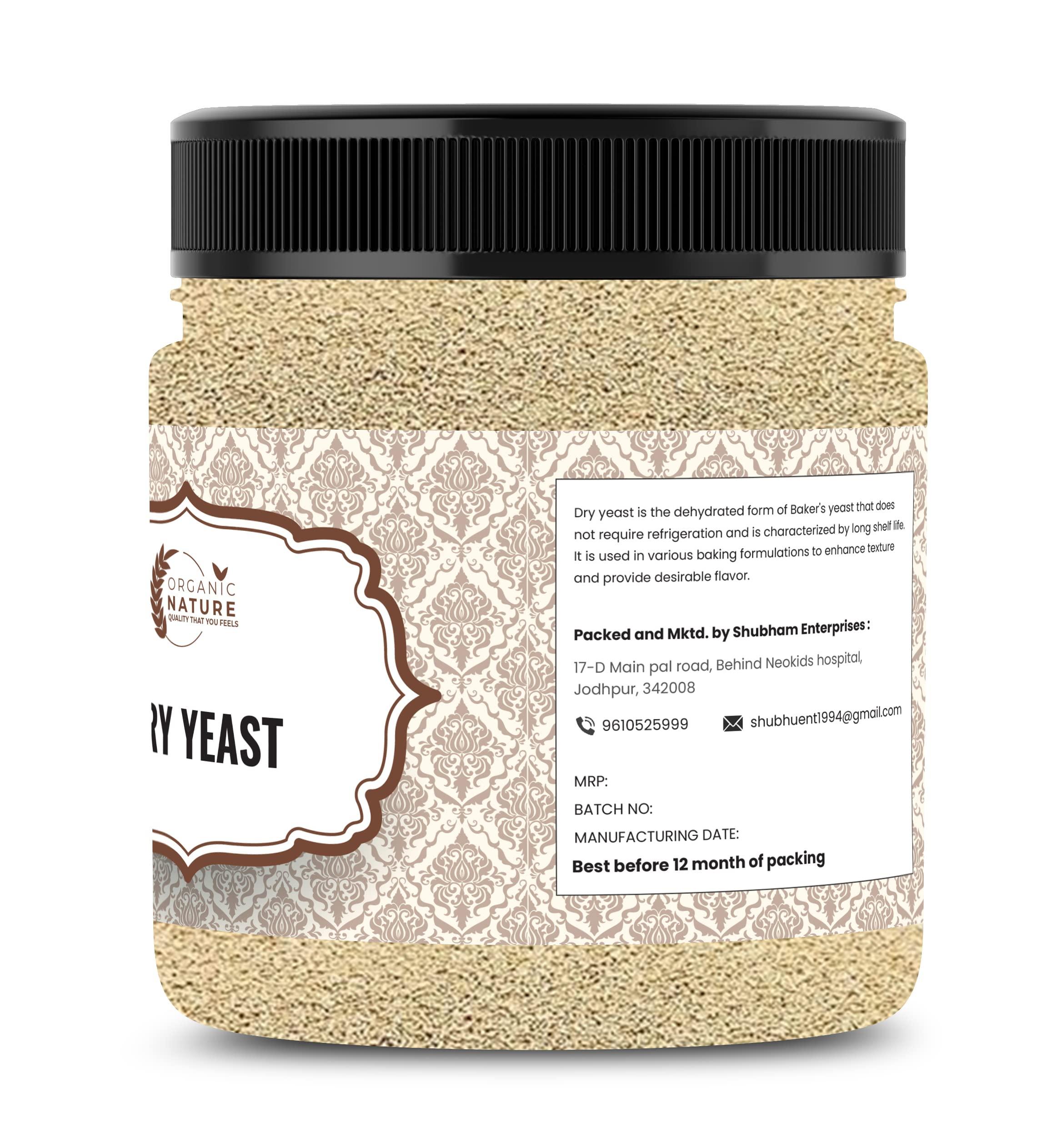 ORGANIC NATURE Organic Nature Active Dry Yeast Bakers Yeast Instant Yeast (Jar Pack) (500 Grams (Pack of 2 of 250 Grams))