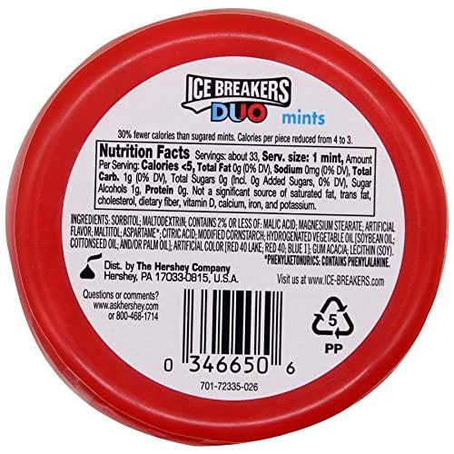 Ice Breakers Ice Breakers Duo Fruit and Cool Strawberry Mints Pack of 4 Pouch, 4 x 36 g