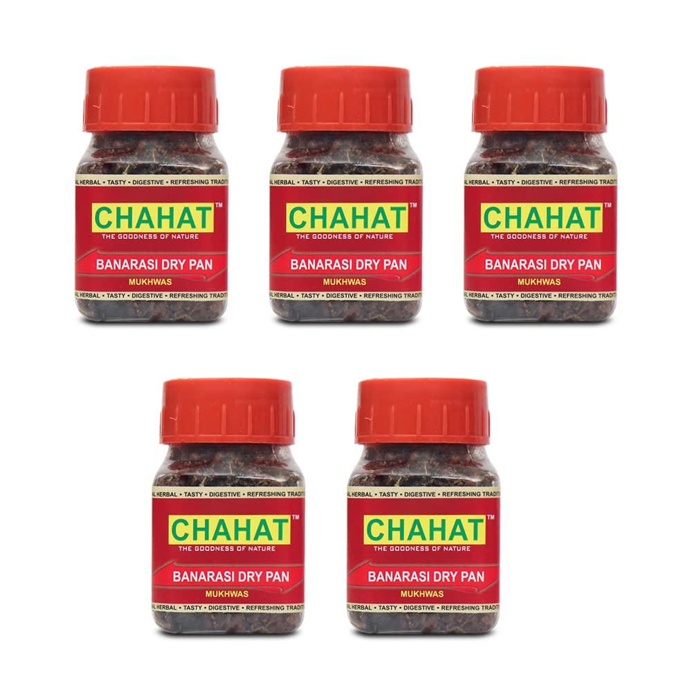 Chahat Chahat Pack of 5 Organics Banarasi Dry Pan Mukhwas ,Green Real Paan Mouth Freshener Mouth Freshener, Digestive, After-Meal Snack 120gm