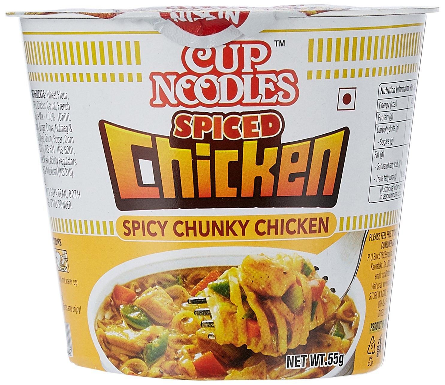Nissin Cup Noodles Nissin Cup Noodles, Spiced Chicken, 55g (Pack of 6)